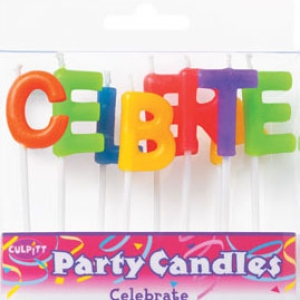 Celebrate Letters Candles 6 Sets