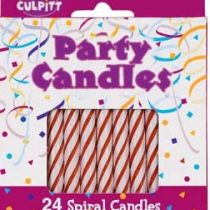 Spiral Candles Red 2 1/2″ 24 PCS 12 CT