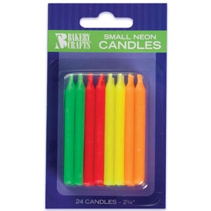 Neon Candles 2 1/4″ 24 PCS 12 CT