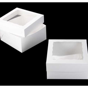 12 x 12 x 6 White Cake Box w/window 50 CT
