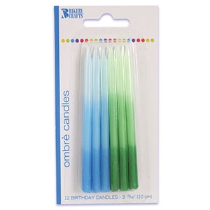 Ombre Candles BL/GR 6 CT