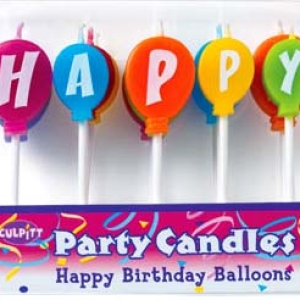 Happy Birthday Balloons Letter Candles 6 Sets
