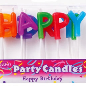 Happy Birthday Letter Candles 6 Set