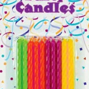 Spiral Candle Neon 2 1/2″ 20 PCS 12 CT