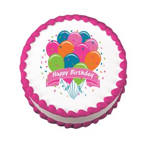 Bright Birthday Balloons Edible Image 12 CT