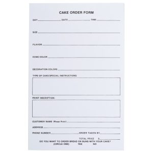 DecoPac Cake Order Pad 100 sheets