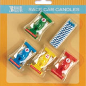 Race Car Candle Hldr w/Candles 6 CT