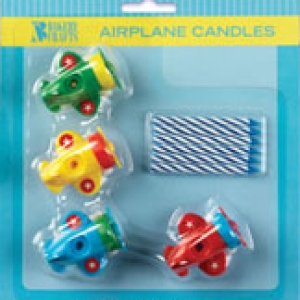 Airplane Candle Hldr w/Candles 6 CT