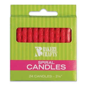 Red Spiral Candles 2 1/2″ 24 PCS 12 CT