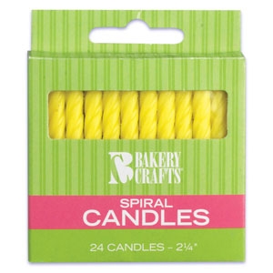 Yellow Spiral Candle 2 1/2″ 24 PCS 12 CT