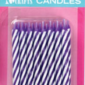 Purple Striped Candle 2.5″ 24 PCS 12 CT