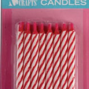 Red Striped Candle 2.5″ 24 PCS 12 CT