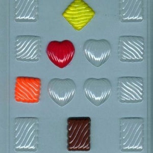 Grooved Assorted Candy Mold 14 CAV