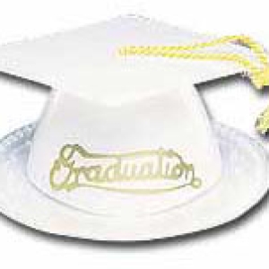 Graduation Hats White 3 1/2″ 24 CT