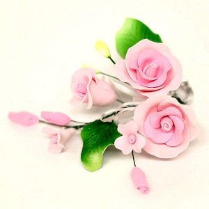 Tea Rose Spray Pink 4″x6.5″ 9 CT