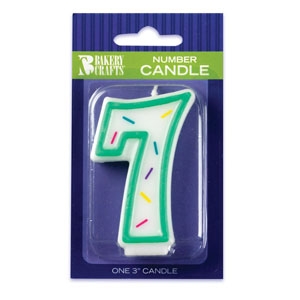 #7 Sprinkle Number Candle 3″ 12 CT