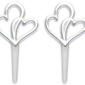 Double Heart Silver Pick 2 1/2″ 144 CT