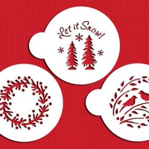 Stencil Let it Snow Cookie
