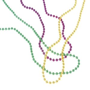 Mardi Gras Metallic Bead Necklaces 4 mm 32″ 144 CT