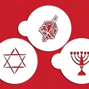 Stencil Jewish Symbols Cookie/cupcake top 3.5″
