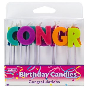 Congratulations Letters Candles 6 Sets