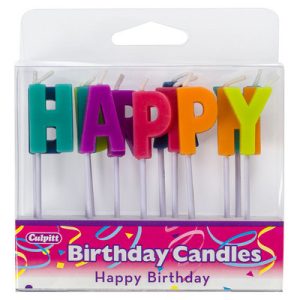 Happy Birthday Letters Candles 6 Set