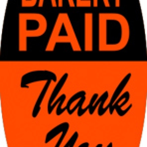 Bakery Paid Thank You Labels 1000 CT
