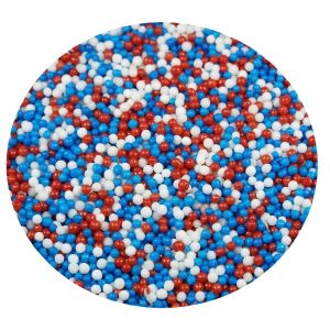Red, White, & Blue Color Nonpareils 8 OZ
