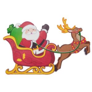 Santa & Reindeer Layon 5″ x 3″ 24 CT