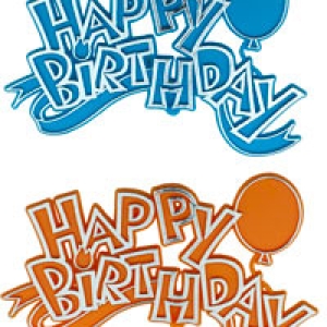 Happy Birthday Balloon Plaque 4″  Assorted 48 CT