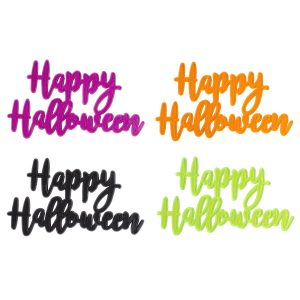 Happy Halloween Script Layon 5″ x 2 3/4″ 12 CT