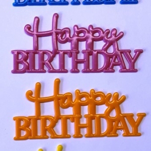 Happy Birthday Script 4 colors 4″ x 2″ 48 CT