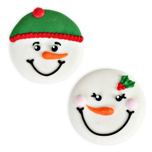 Snowman Couple Faces Royal Icing 125 CT