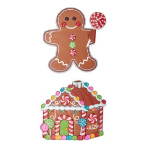 Gingerbread House & Man Layon 4″ x 3.5″ 24 CT