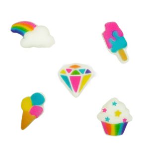 Rainbow Party Charms Assortment Dec-Ons 225 CT