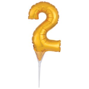 Self Inflatable Gold Numeral 2 DecoPics 5 CT