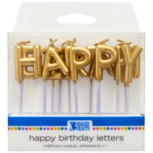 Gold Happy Birthday Letters 6 CT