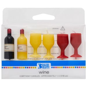 Wine Bottle & Glass Candle 6 CT