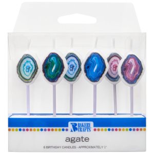 Agate Shapes Assortment Candles 6 CT