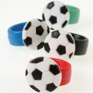 Soccer Rubber Assorted Rings 12 CT