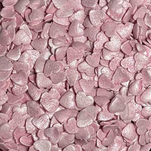 Pink Pearlized Heart Sprinkles 1 LB