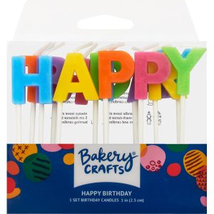 Bright Happy Birthday Letter Candles 6 Set