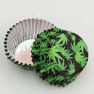 Marijuana Black/Green Foil Cup 2″ B x 1 1/4″ W 500 CT