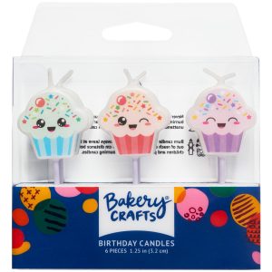Cupcake Shaped Candles 6 pcs 6 CT