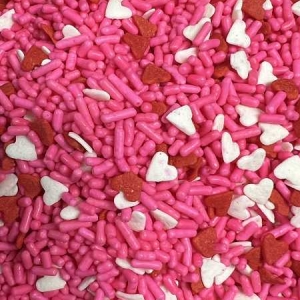 Heart Mix with Sprinkles (Pink) & White & Red Hearts 5 OZ