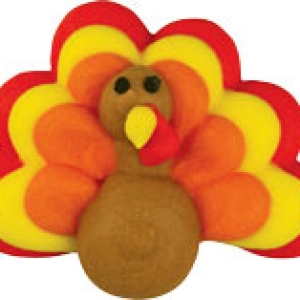 Full Turkey with Feathers Royal Icing 1 3/4″ 80 CT