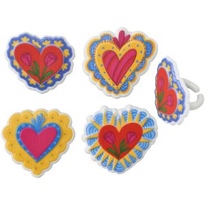 Milagros Hearts Cupcake Rings 144 CT