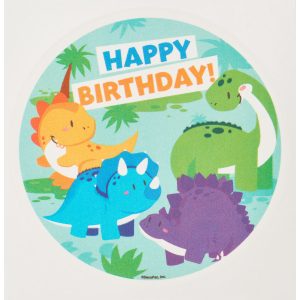 Happy Birthday Dino Edible Images 12 CT