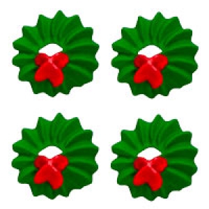 Tiny Christmas Wreaths 5/8″ Royal Icing 324 CT