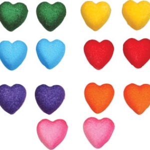 Mini Assorted Color Hearts 1/2″ Sugar Decorations 840 CT